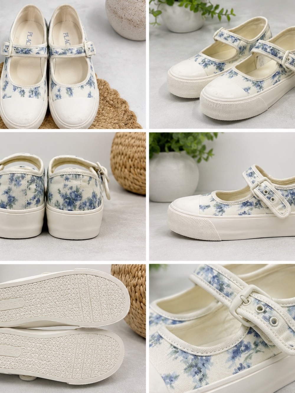 Victoria's Secret Floral Mary Jane Sneakers - Blue/White
